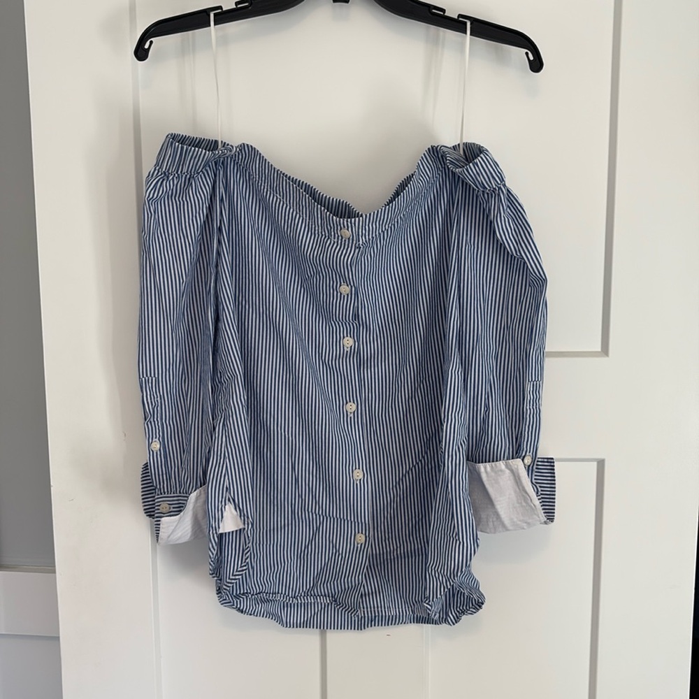 Stitch and knot off the shoulder button up